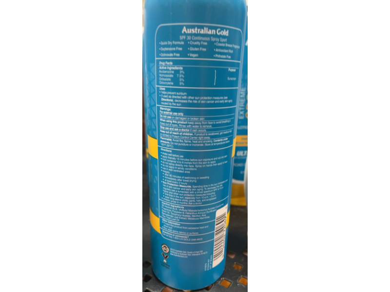 Australian Gold Extreme Continuous Spray Sunscreen, SPF 30, 6 oz/170 g
