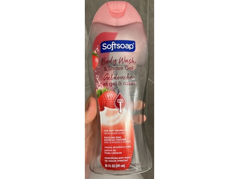 Softsoap Body Wash & Shave Gel, Strawberry Scent, 20 fl oz/591 mL, Pack Of 2