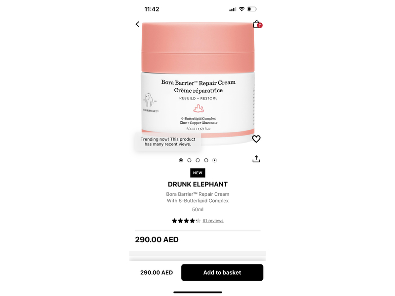 Drunk Elephant Bora Barrier Repair Cream, 1.69 fl oz/50 mL