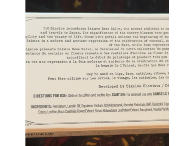 C.O. Bigelow All-Purpose Salve, Sakura-Rose, 0.8 oz/22 g