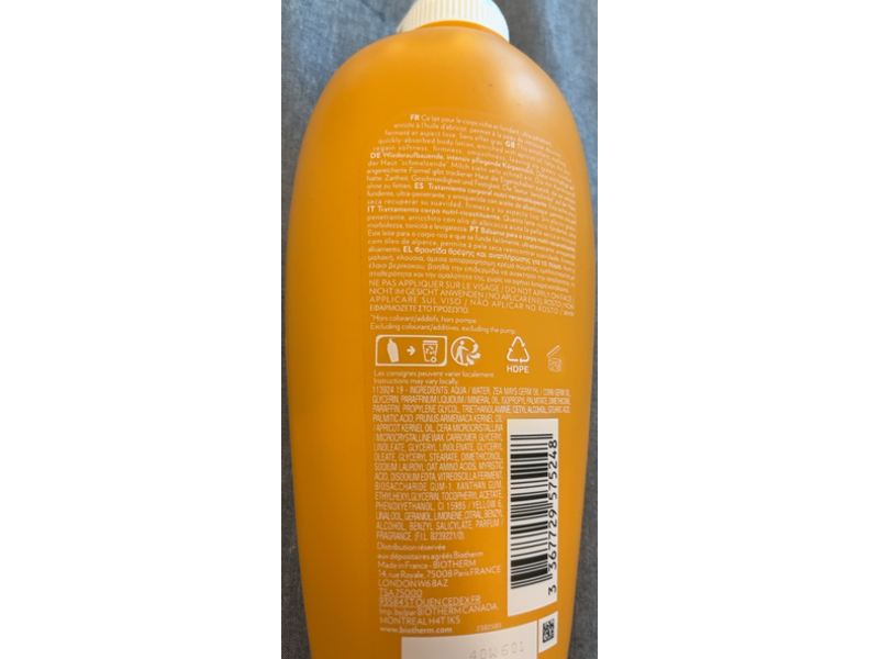 Biotherm Oil Therapy Baume Corps, 13.52 fl oz/400 mL, Pack Of 2