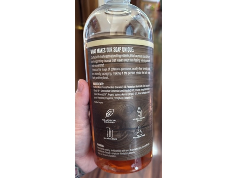 Bamboo & Birch Pure Castile All In 1 Liquid Soap, Tobacco Vanilla, 32 oz/946 mL