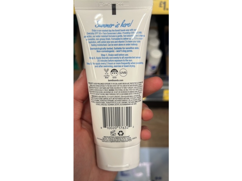 Bondi Sands Daily Moisturising Face Lotion, SPF 50+, 2.53 fl oz/75 mL