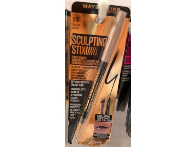 Maybelline Sculpting Stix 2-In-1 Eyeliner, 016 Black Blur, 0.002 oz