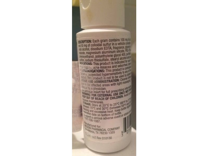 Avar-e (sulfacetamide sodium 10%, sulfur 5%, Cream, 2 oz/57 g, Mission (Rx)