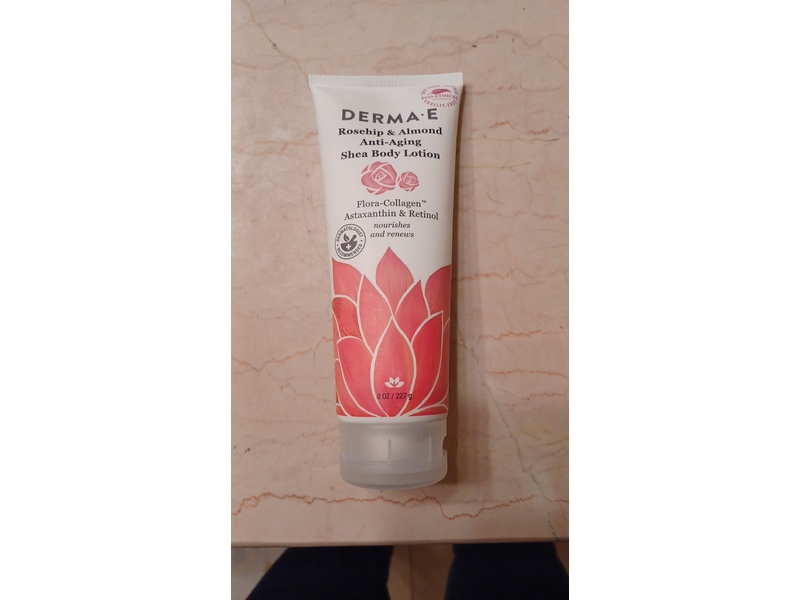 Derma E Anti-Aging Shea Body Lotion, Rosehip & Almond, 227 g