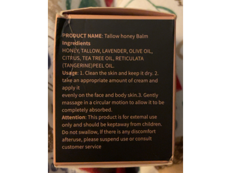 Tallow Honey Balm, Citrus & Lavender, 3.52 oz/100 g