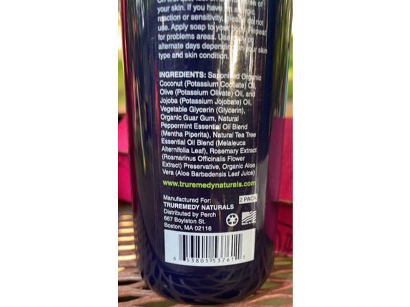 Truremedy Naturals Remedy Foot & Body Soap, Peppermint, 12 fl oz/354 mL, Pack Of 2