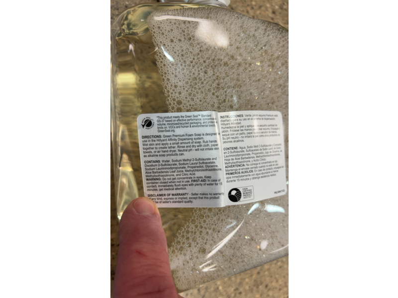 Hillyard Industries Affinity Green Premium Foam Soap, 42.3 fl oz/1.25 L