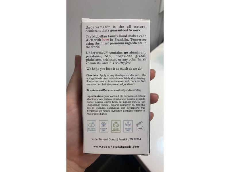 Super Natural Goods Underarmed Deodorant, Lavender + Eucalyptus, 2.63 fl oz/78 mL