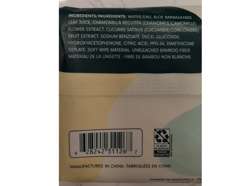 EcoPeaCo. Unbleached Baby Wipes, 30 Count