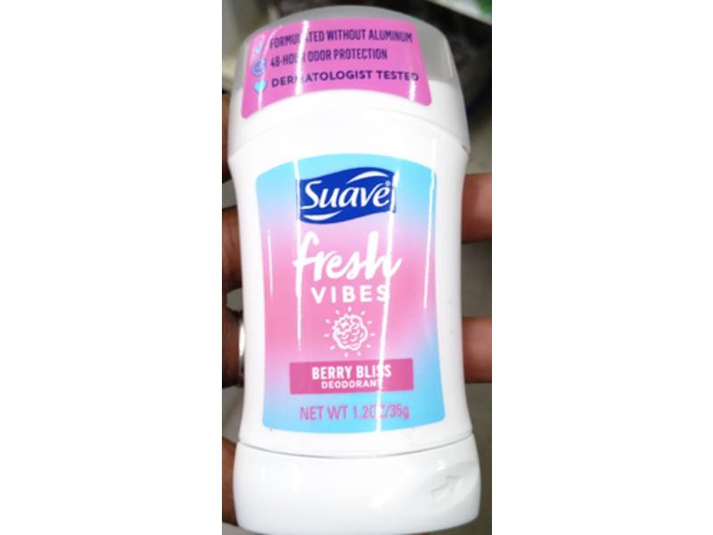 Suave Fresh Vibes Deodorant, Berry Bliss, 1.2 oz/35 g