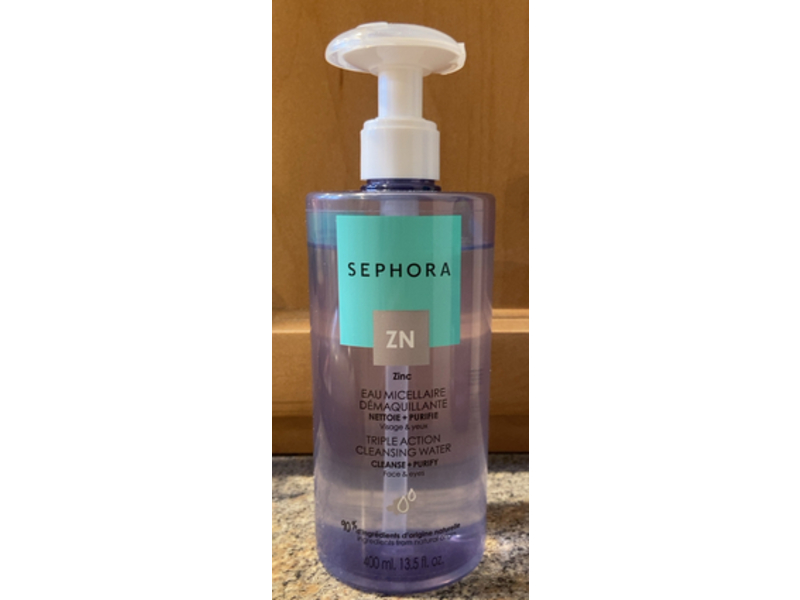 Sephora Triple Action Cleansing Water, Cleanse + Purify, 13.5 fl oz/400 mL