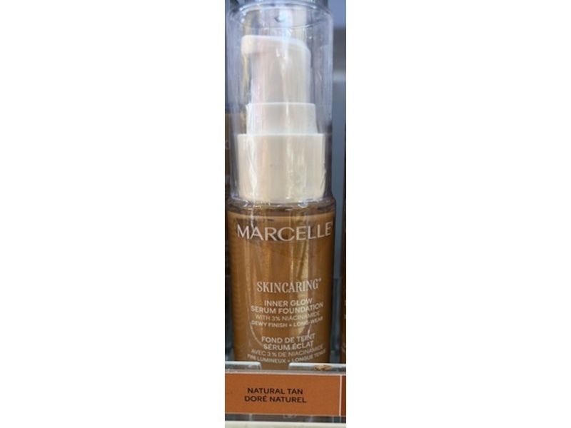 Marcelle Skincaring Inner Glow Serum Foundation, Natural Tan, 0.91 fl oz/27 mL