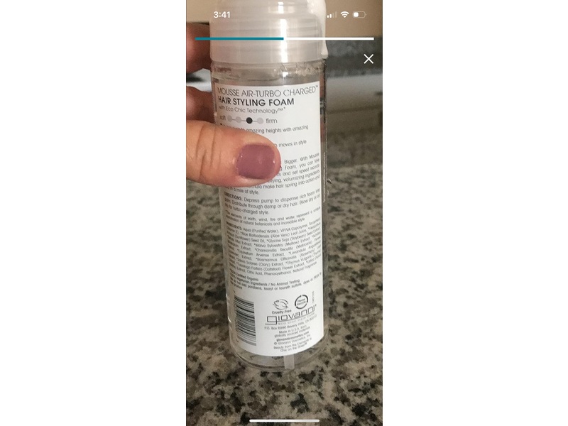 Giovanni Mousse Air-Turbo Charged Hair Styling Foam, 7 fl oz/207 mL