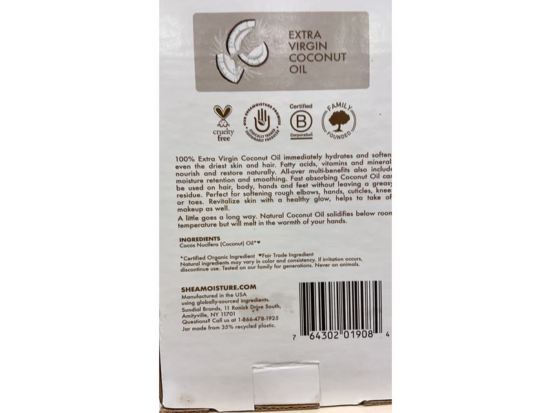 Sheamoisture Head-To-Toe Nourishing Hydration 100% Virgin Coconut Oil, 10.1 oz/287 g, Pack Of 2