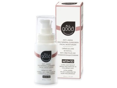 All Good Makes Everything Better Anti-Aging Daily Mineral Sunscreen Facial Moisturizer, SPF 50, 1 fl oz/30 mL