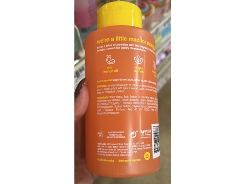 b.fresh It Takes Two To Mango Body Wash, Might Mango, 16 fl oz/473 mL