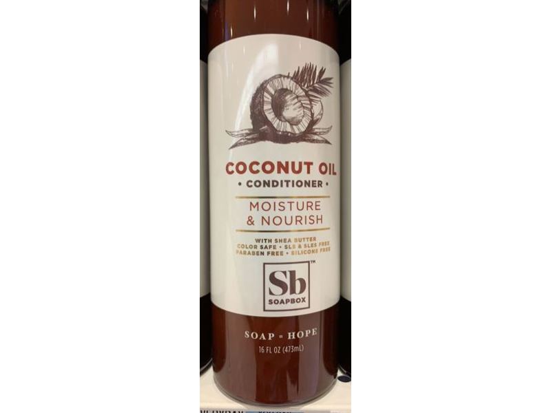 SoapBox Moisture & Nourish Conditioner, Coconut Oil, 16 fl oz/473 mL, Pack Of 3
