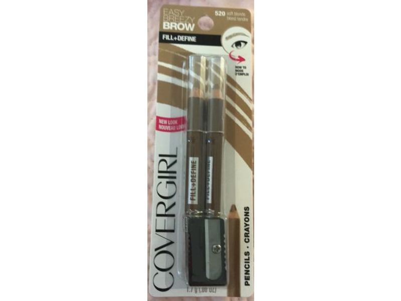 CoverGirl Easy Breezy Brow Fill+Define Brow Pencil, 520 Soft Blonde, 0.06 oz/1.7 g