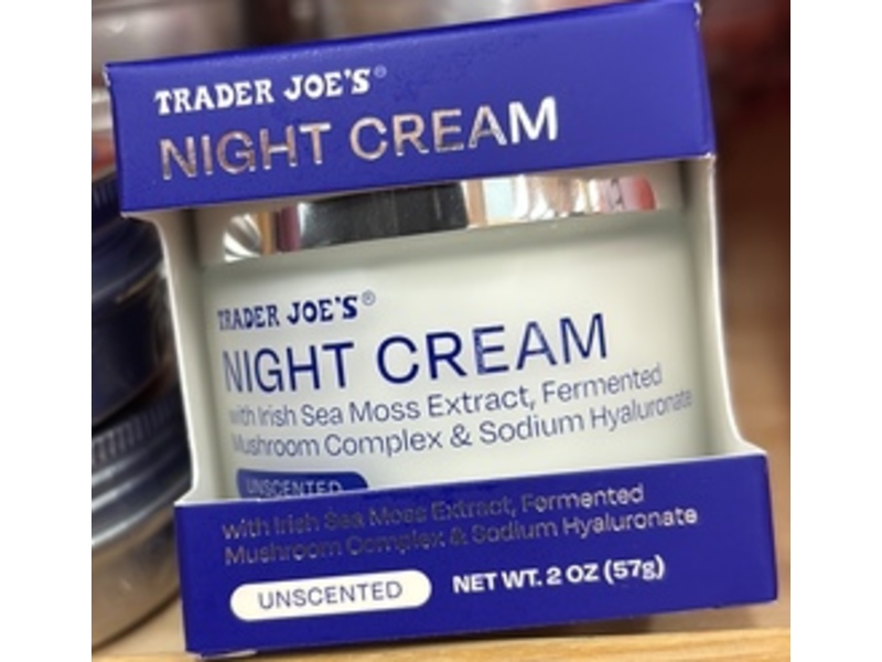 Trader Joe's Night Cream, Irish Sea Moss, Mushroom Complex & Sodium Hyaluronate, 2 fl oz/57 g