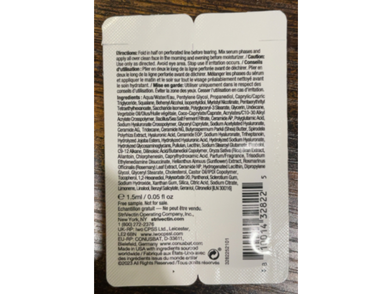 StriVectin Hydration Multiplier Serum, Hyaluronic Acid, 0.05 fl oz/1.5 mL