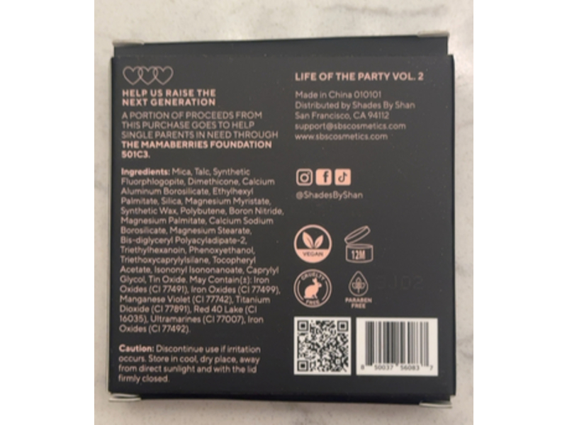 Shades By Shan From The High Rise After Dark Palette, Life Of The Party Vol 2, 0.24 oz/6.8 g