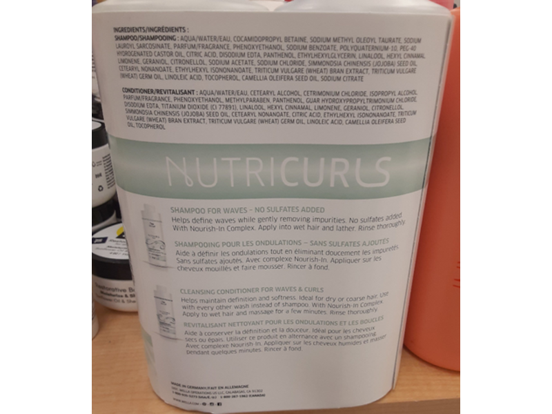 Wella Nutricurls Shampoo & Conditioner set