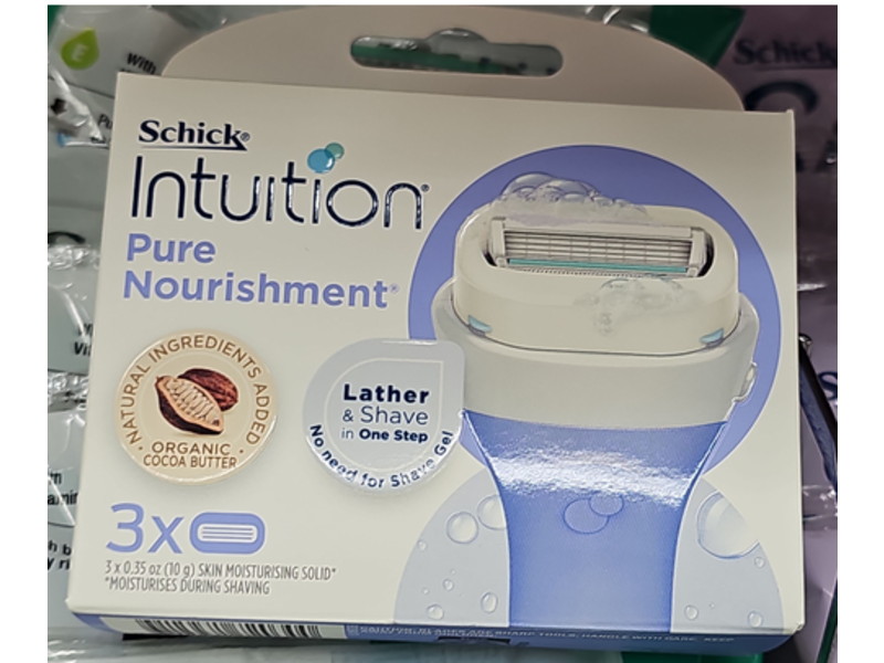 Schick Intuition Pure Nourishment Razor, Cocoa Butter, 0.35 oz/10 g, Pack of 4