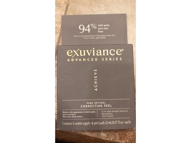 Exuviance Advanced Series Pure Retinol Correcting Peel, Achieve, 0.07 fl oz/2 mL, 6 Count