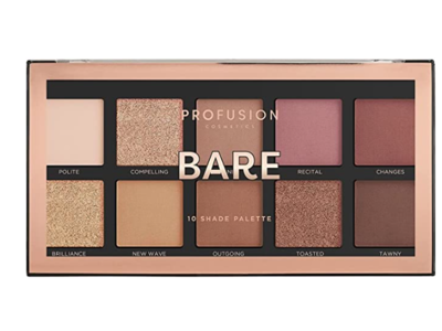 Profusion Cosmetics Bare 10 Shade Eyeshadow Palette, 0.56 oz/16 g