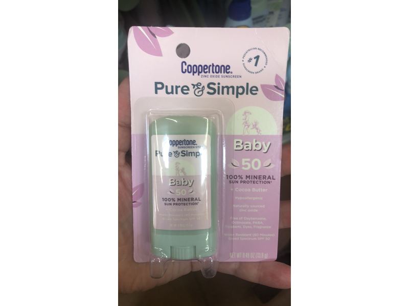Coppertone Pure & Simple Baby SPF 50 Sunscreen Stick, 0.49 Ounce