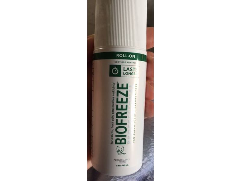 Biofreeze Soothing Menthol Roll-On, Vanishing Scent, 3 fl oz/89 mL