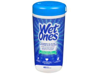 Wet Ones Hand & Face Wipes, Vitamin E + Aloe, 40 Count