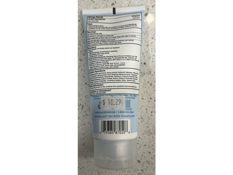 Aloe Up Mineral Sunscreen Lotion, SPF 50, 3 fl oz/89 mL