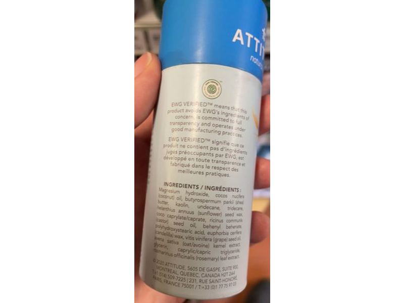 Attitude Natural Care Oatmeal Sensitive Natural Care Deodorant, 3 oz/85 g