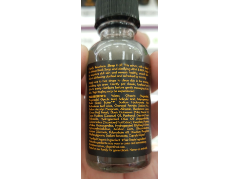 SheaMoisture Africa Black Soap Overnight Resurfacing Serum, 1 fl oz/30 mL
