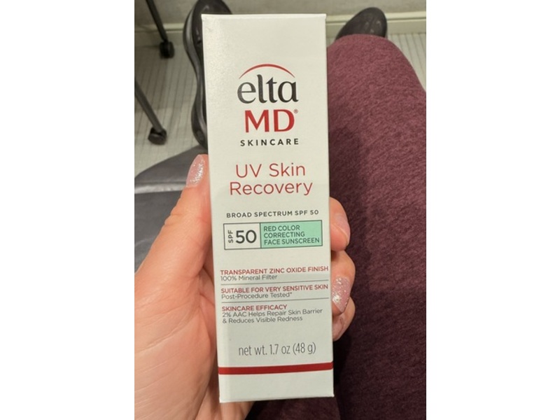 EltaMD UV Skin Recovery Red Color Correcting Face Sunscreen, SPF 50, 1.7 oz (48 g)