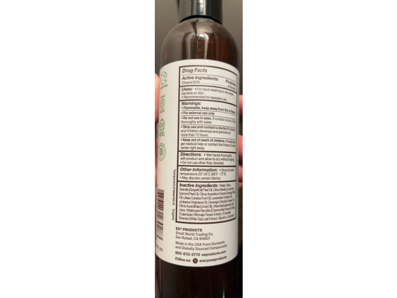 Everyone For Every Body Hand Sanitizer, Ruby Grapefruit, 8 fl oz/237 mL