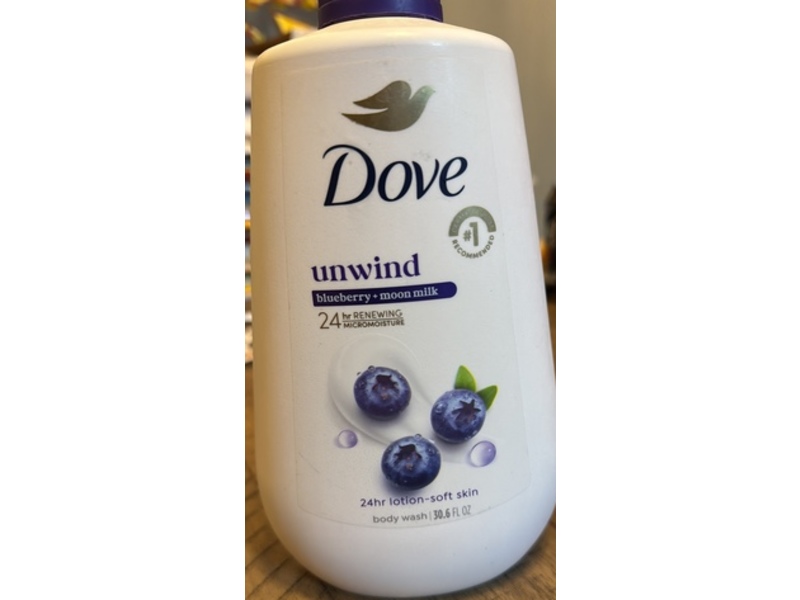 Dove Unwind Body Wash, Blueberry + Moon Milk, 30.6 fl oz