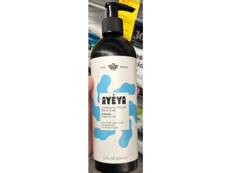Ayeya Traditional African Black Liquid Soap, Gratitude, 12 fl oz/354 mL