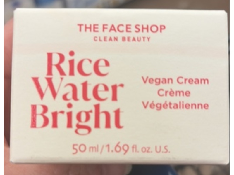 The Face Shop Clean Beauty Rice Water Bright Vegan Cream, 1.69 fl oz/50 mL