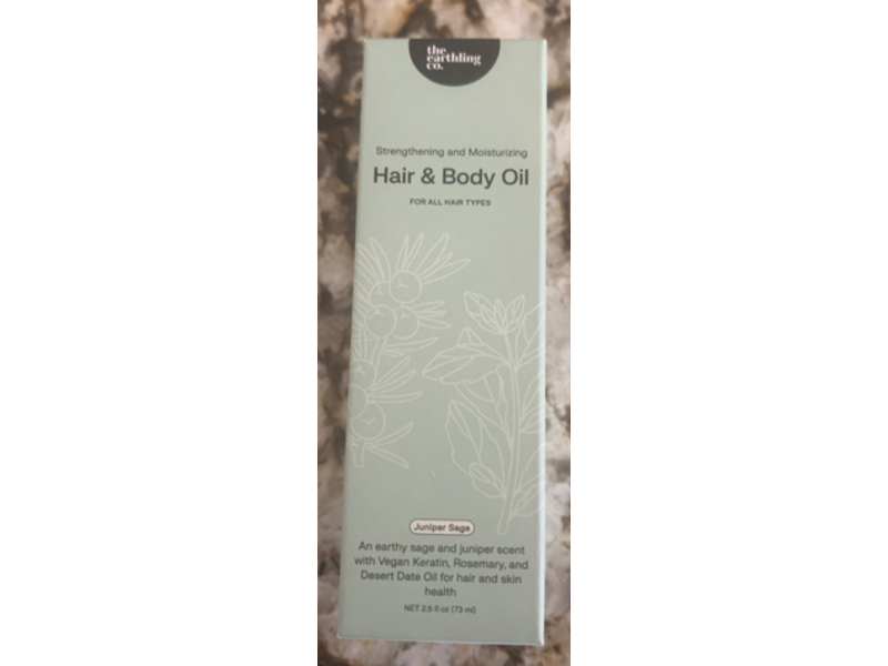 The Earthling Co. Strengthening & Moisturizing Hair + Body Oil, Juniper Sage, 2.5 fl oz/73 mL