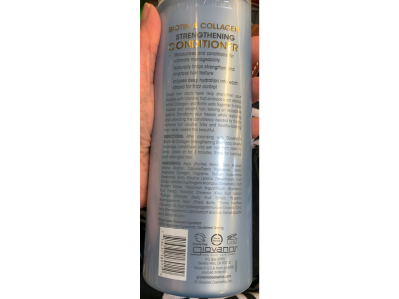 Giovanni Strengthening Conditioner, Biotin & Collagen, 13.5 fl oz/399 mL