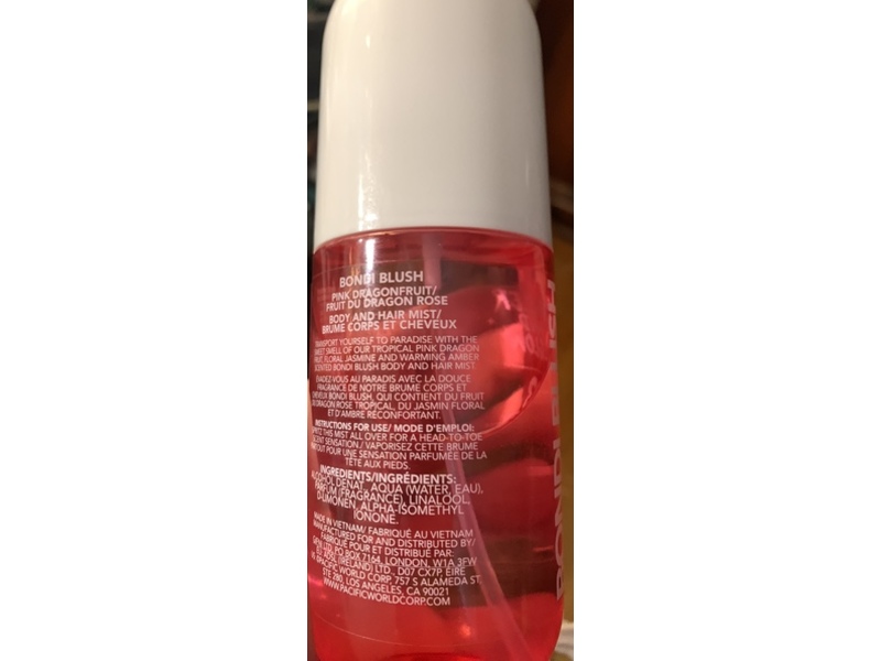 Holler And Glow Bondi Blush Body & Hair Mist, 03 Pink Dragonfruit, 8.11 fl oz/240 mL
