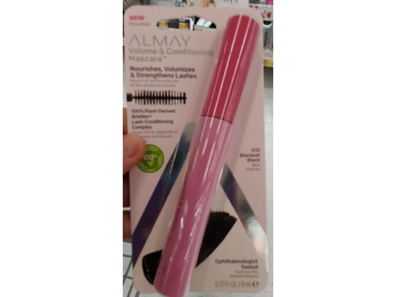 Almay Volume & Conditioning Mascara, 010 Blackest Black, 0.27 fl oz/8 mL