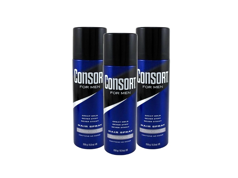 Consort Men Hair Spray, Regular Hold, 8.3 oz/235 g, Pack Of 3