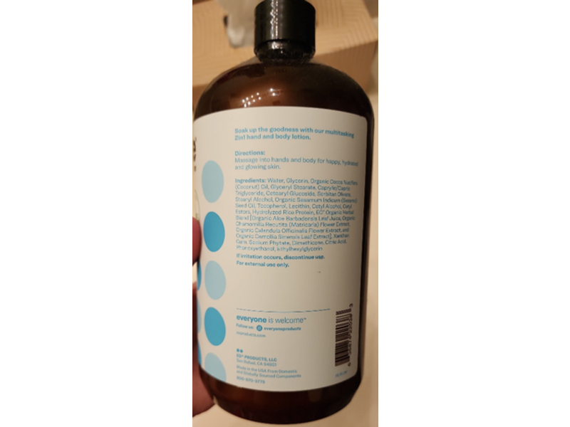 Everyone Hydrating + Long-lasting Nourishing Lotion, Unscented, 32 fl oz/946 mL