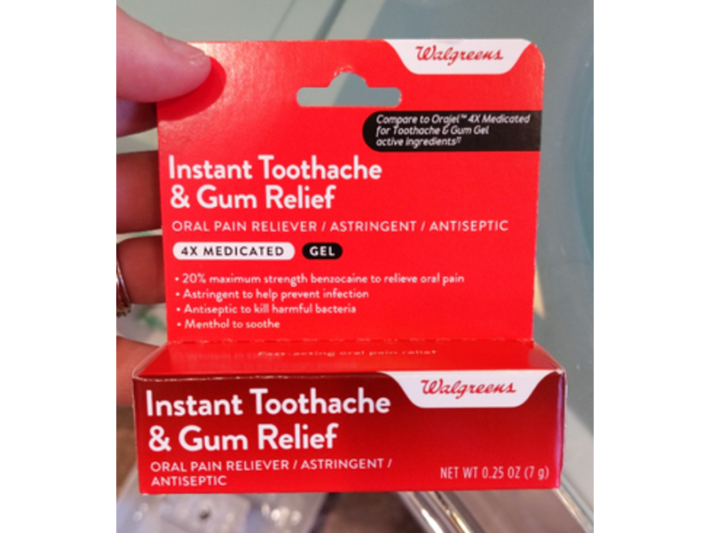 Walgreens Instant Toothache & Gum Relief Gel, 0.25 oz/7 g