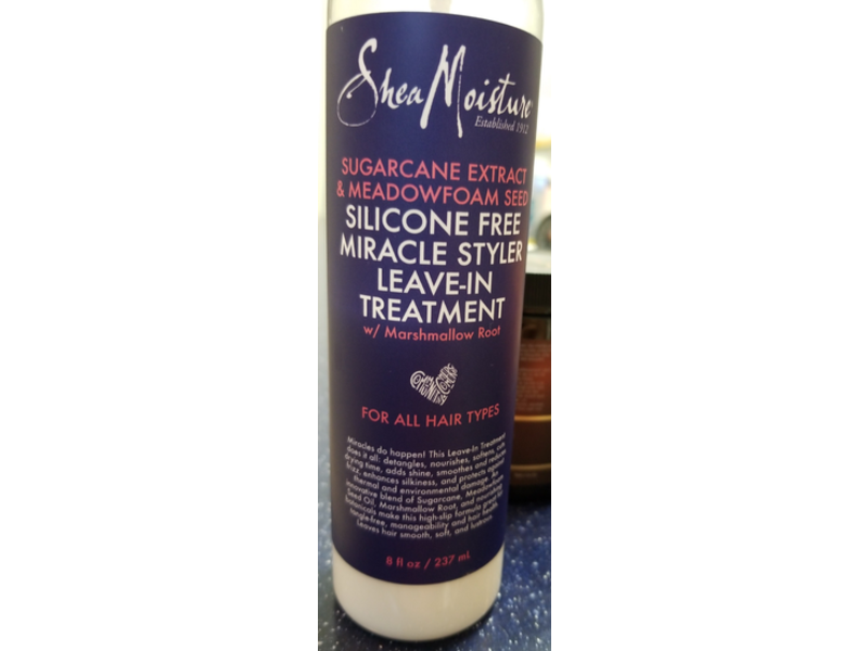 Sheamoisture Silicone Free Miracle Styler Leave-In Treatment, Sugarcane Extract & Meadowfoam Seed, 8 fl oz/237 mL